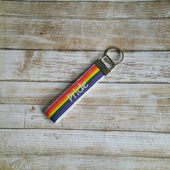 gay pride rainbow key fob