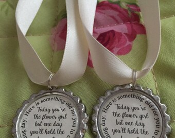 SPECIAL OFFER** 3 for 10 Pounds. Bridesmaid flower girl charm gift, bouquet charm. Today you are. Heres something old for your wedding day