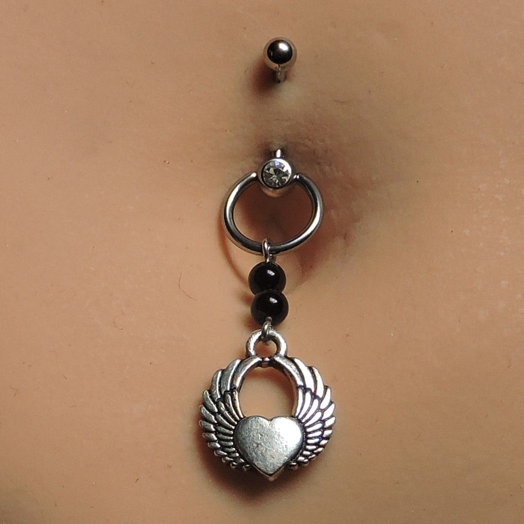 Belly Button Ring Piercing Curved Barbell Navel by JeweledNavel