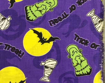 Halloween Fabric/ Frankenstein Fabric / Mummy Fabric / Cotton Fabric / Halloween Fabric By The Yard