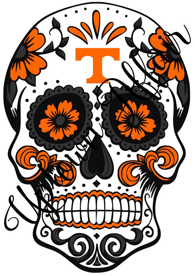 Download Tennessee Volunteers Multi Layer Sugar Skull SVG by ...