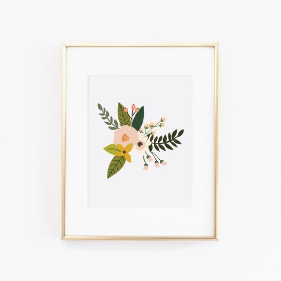 Nursery Art Blush Sprigs Single I. Nursery Wall Art. by Iviebaby