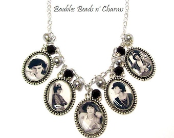 Coco Chanel Necklace, Coco Chanel Picture Charm Necklace, Coco Chanel Photo Charm Necklace, Coco Chanel Jewelry