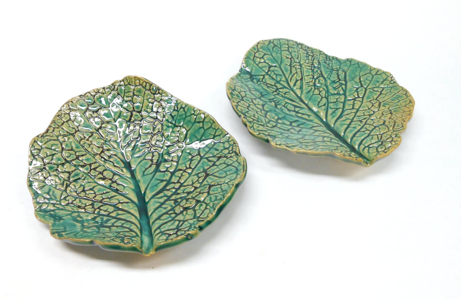 Pottery Leaf Dish Ceramic Savoy Cabbage Leaf by PotteryBySaleek