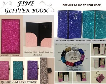 FINE Glitter Bling Waitress Server Book Decorative and Super Shiny!!!*