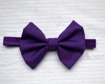 Items similar to Purple Bow Chunky Headband on Etsy