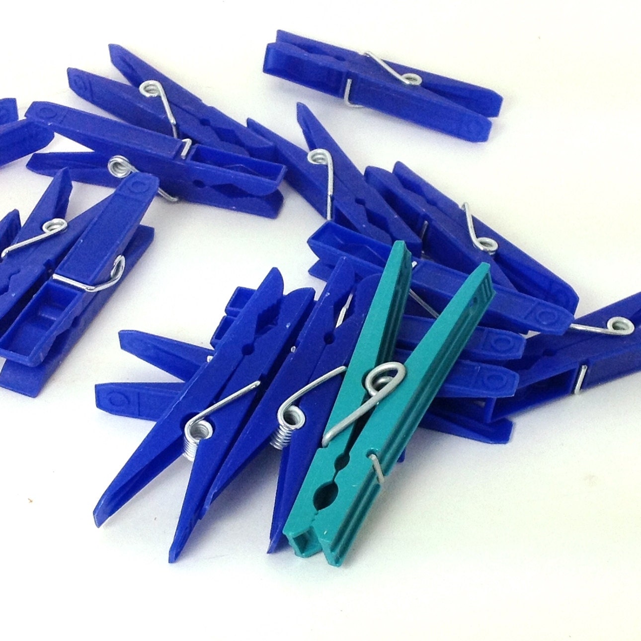 Blue Plastic Clothespins - 24 Cobalt Sailor Clothes Pins for Crafts ...