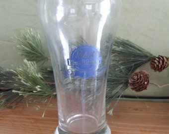 Vintage Pabst Blue Ribbon Beer Glass, 8 Ounce Pabst blue Ribbon Beer Glass (T)