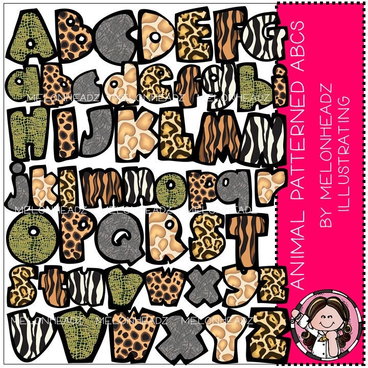 alphabet clip art animal print