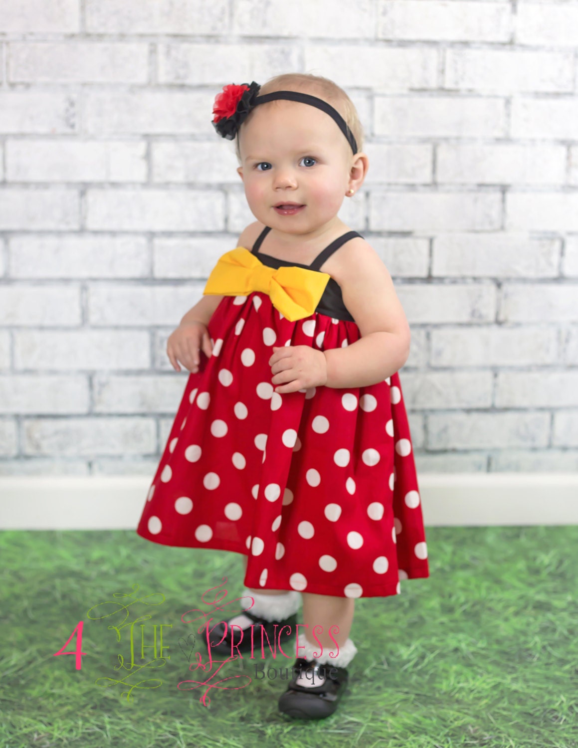 MInnie Mouse inspired dress red and white by 4theprincessboutique