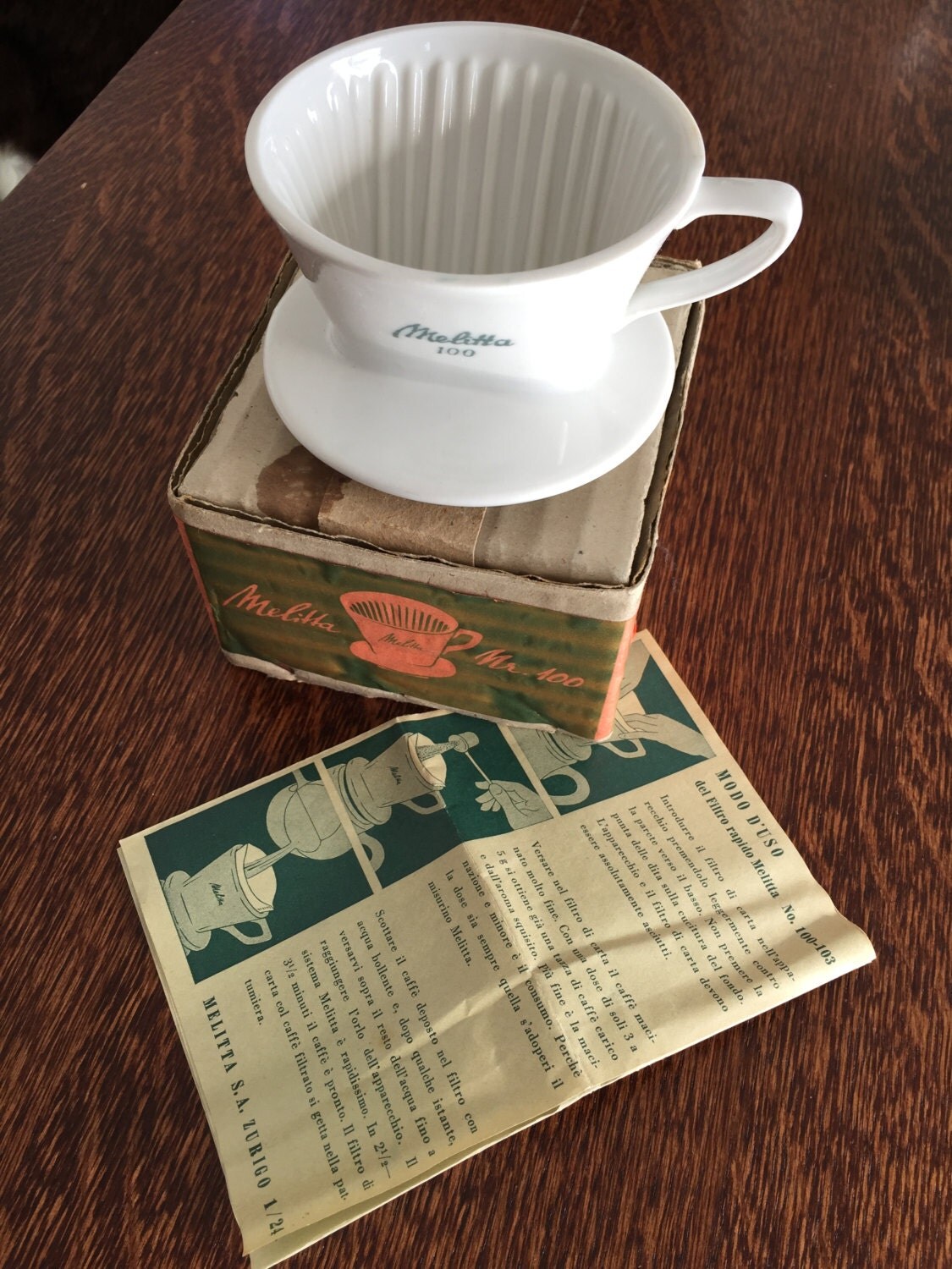 Vintage Melitta Coffee Filter Cone Ceramic by VibrantlyUseful