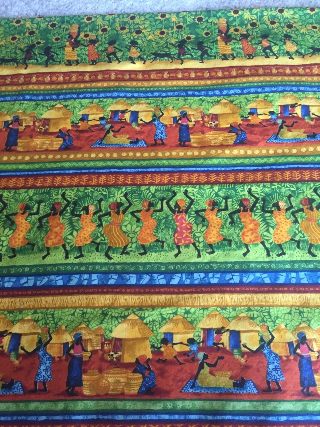 1 yard Julia Cairns African Print Striped Quilting Fabric