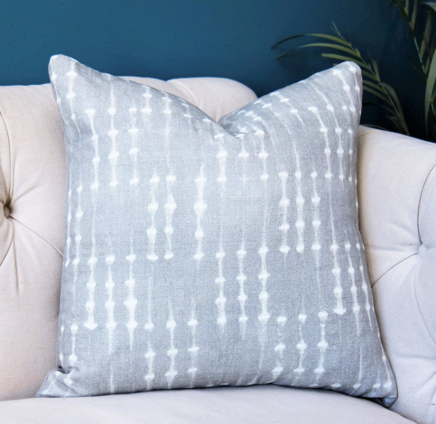 Gray Pillow Cover Modern Grey & Off White Organic by MotifPillows