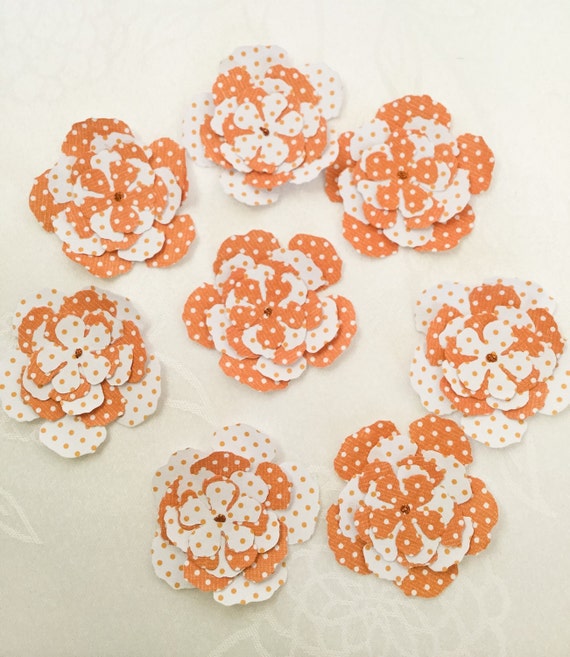 10 Handmade Flowers flower Embellishments Layered by Wcards