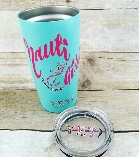 Nauti Girl Anchor Decal Yeti Lid Set Yeti Decal Yeti Cup