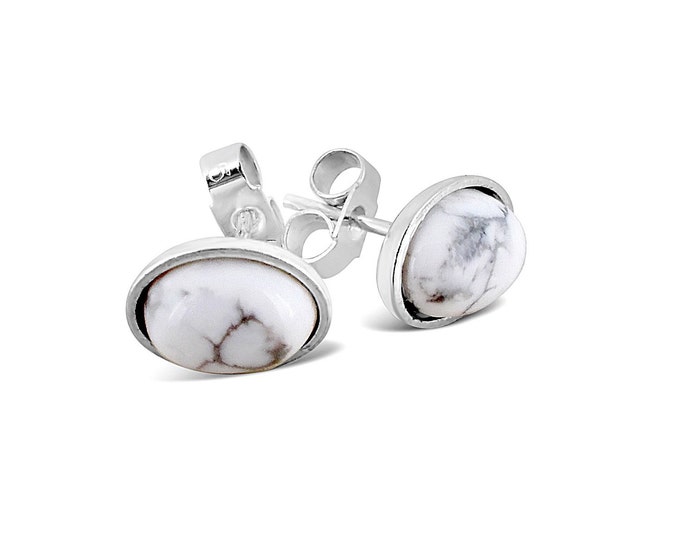 Howlite and Sterling Silver Earrings