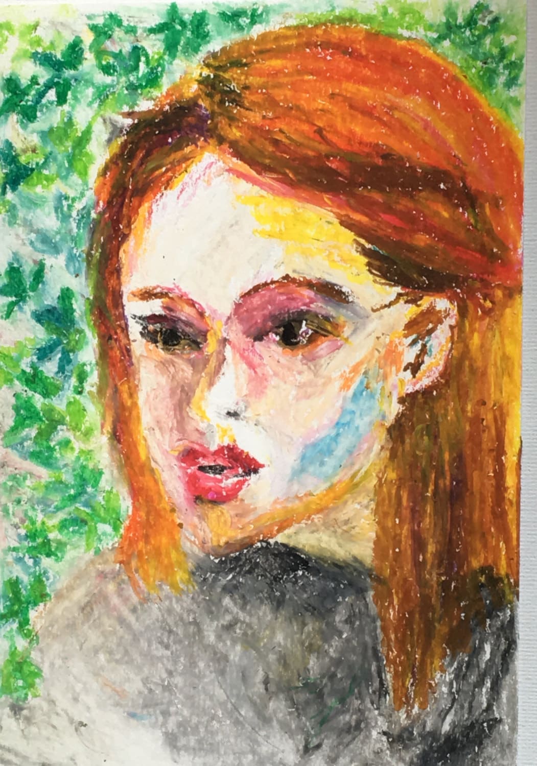 Original Oil Pastel Portrait Painting/ Illustration Joyce