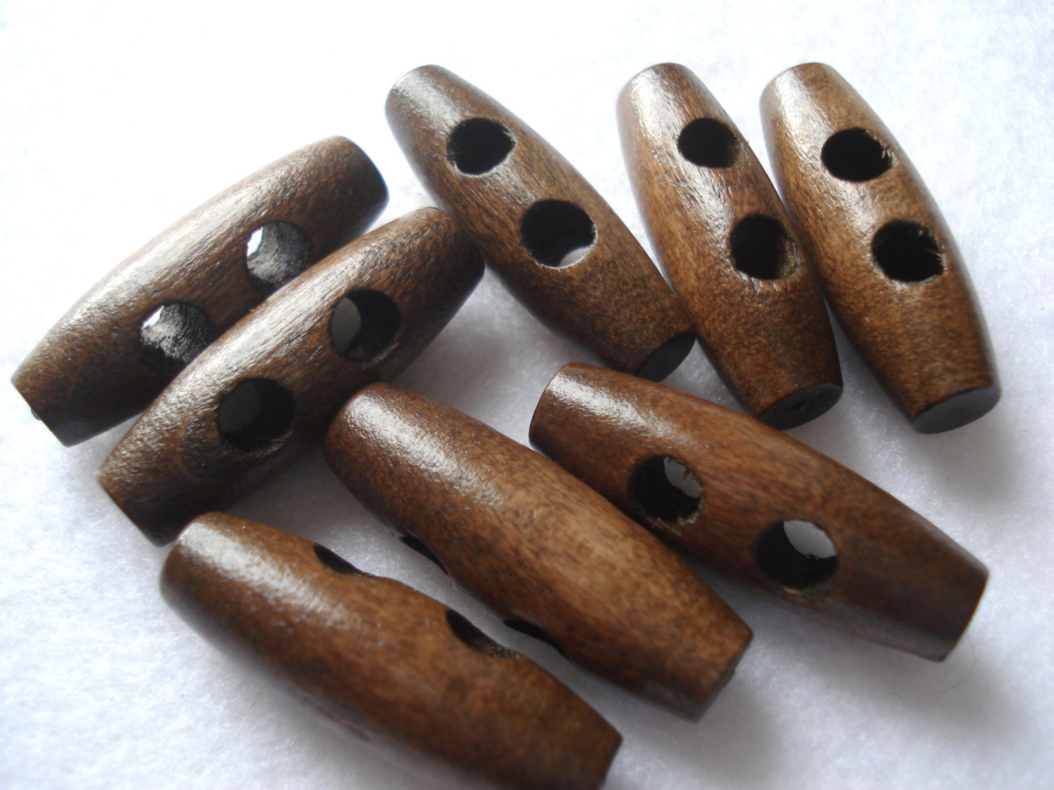 30mm Brown Wood Toggle Button Pack of 10 Wood Toggles TOG37 from