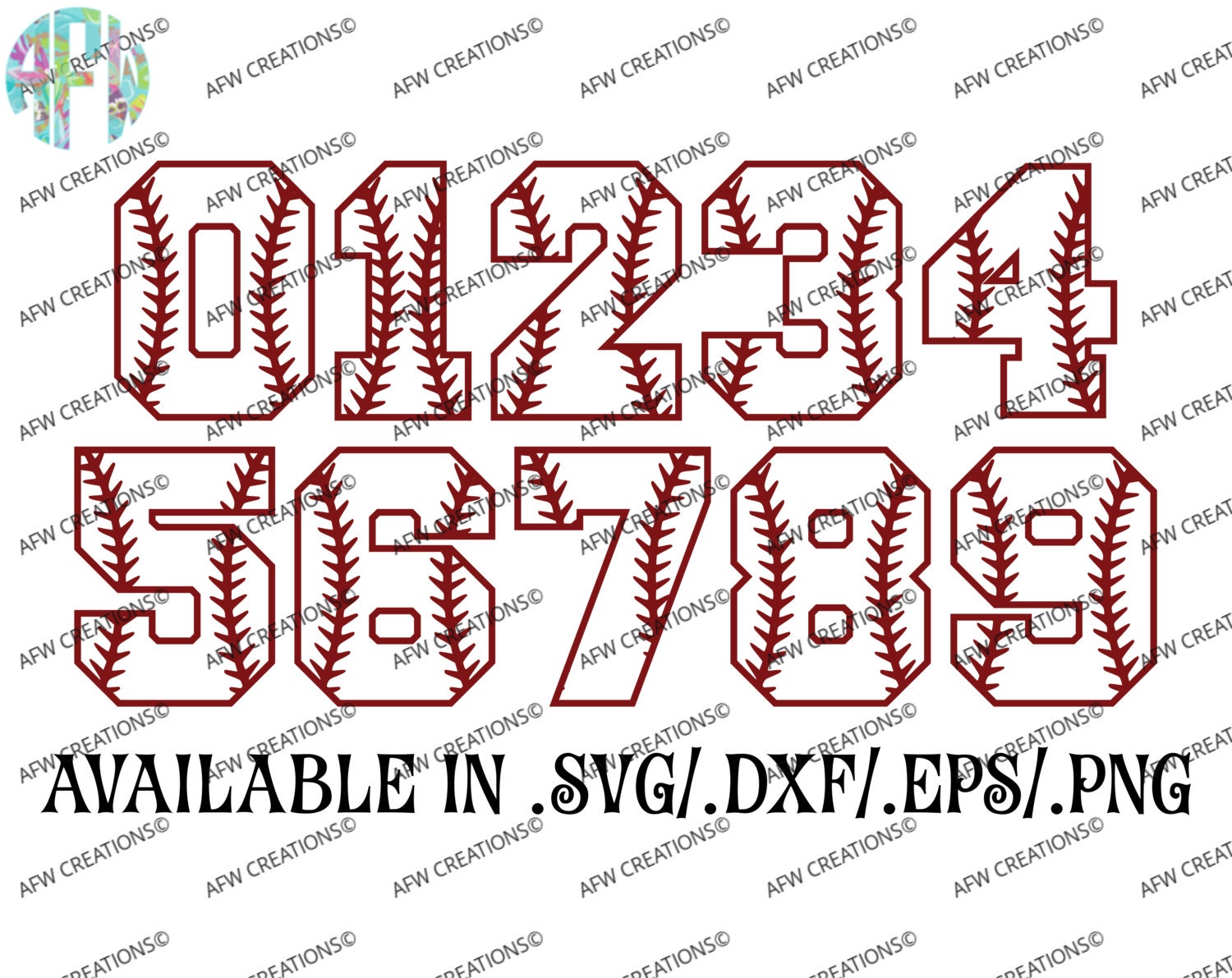 Download Digital Cut Files Baseball Numbers Softball SVG by ...