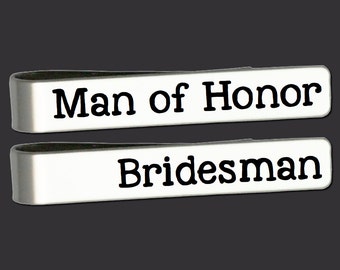Tie Clip | Tie Bar | Man of Honor Gift | Bridesman Gift | Groomsmen Gifts | Wedding Gifts | Custom Personalized Tie Bar Korena Loves