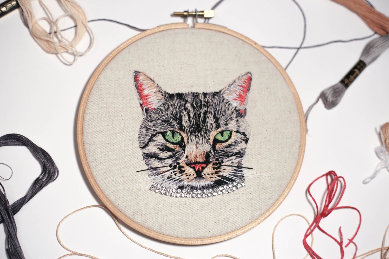 Custom Pet Portrait // Embroidered Pet Portrait // Hand