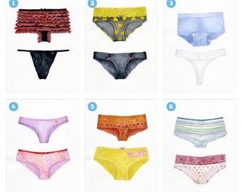 Original Watercolor Panty Paintings