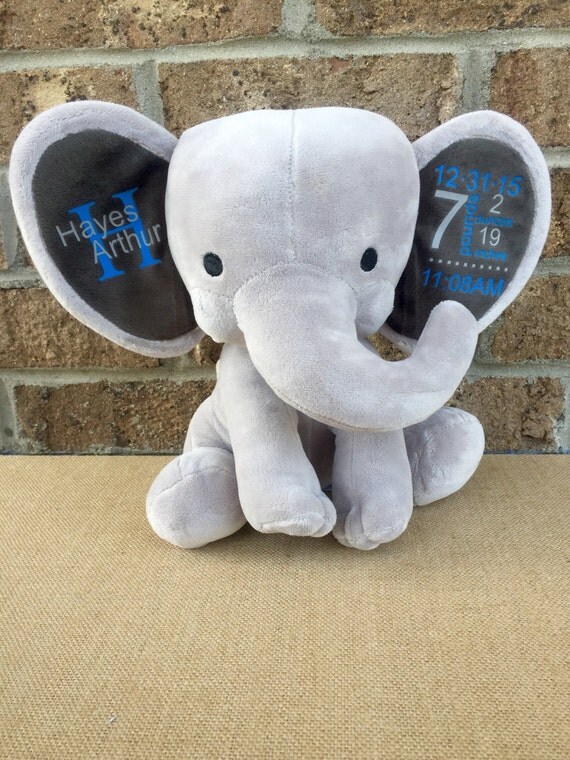Baby Elephant Gift Personalized Elephant Birth by OurGatheredNest