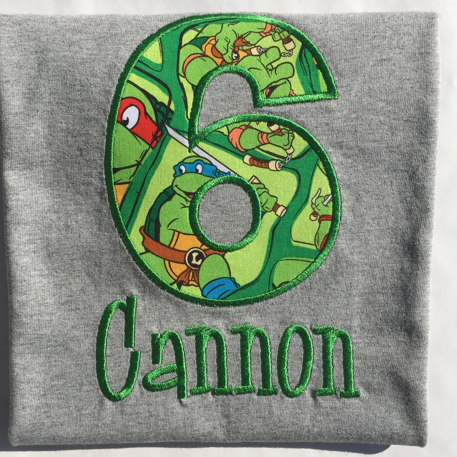 NINJA TURTLE Number Personalized Embroidered Birthday Bodysuit