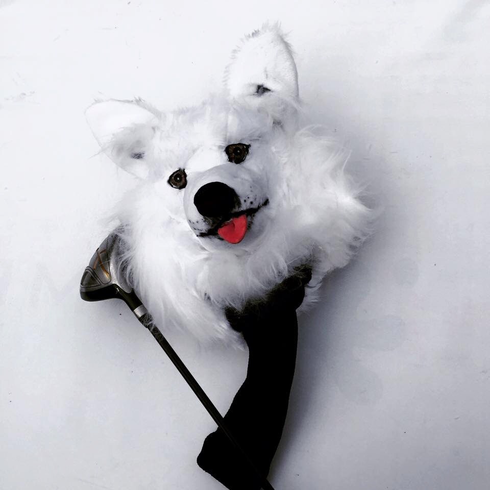 GOLF club head cover Custom Dog portrait Samoyed golf
