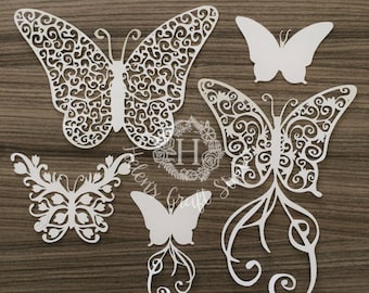 Butterflies SVG cutting file and butterfly DXF cut file / Swirl SVG butterfly cutting files for silhouette studio and cricut cut