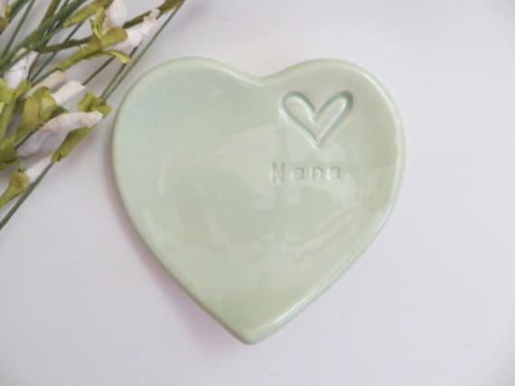 Nana Gift, ring dish, wedding ring holder, Mint Green, Gift from ...