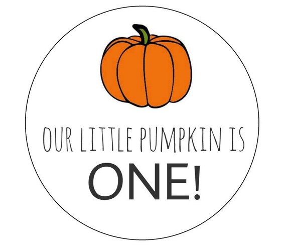 20 Little Pumpkin Stickers, Turning One, First Birthday, Pumpkin