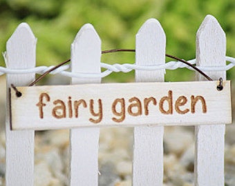 Fairy Garden Sign - fairy accessories - fairy accessory - small hanging sign - miniatures for terrarium - hand made handcrafted sign