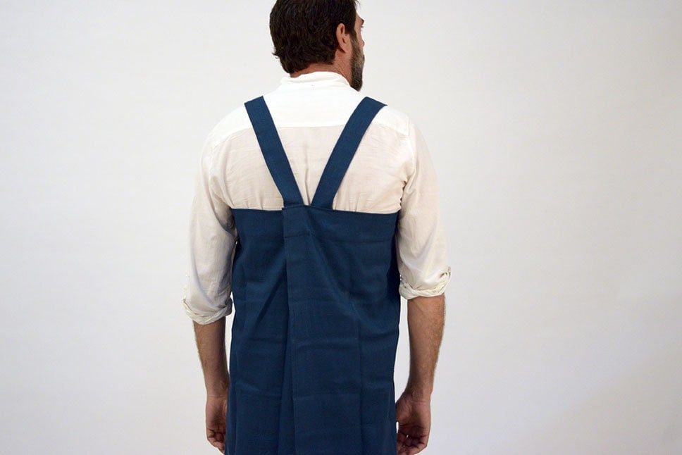 MEN'S LINEN APRON. Cross Back Japan Apron. Japanese Style