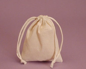 24 pc - 3x4 inch - muslin gift bags - small cotton bags - gift bags - small muslin pouches - burlap cotton favor bags - drawstring bag