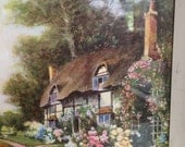 Vintage shabby chic cottage framed picture