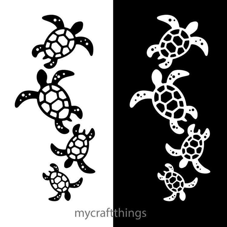 Download Swimming sea turtles SVG by MyCraftThings on Etsy