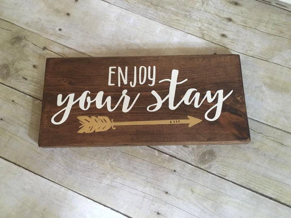 Wood Sign Enjoy Your Stay Sign Guest Room Decor Vacation