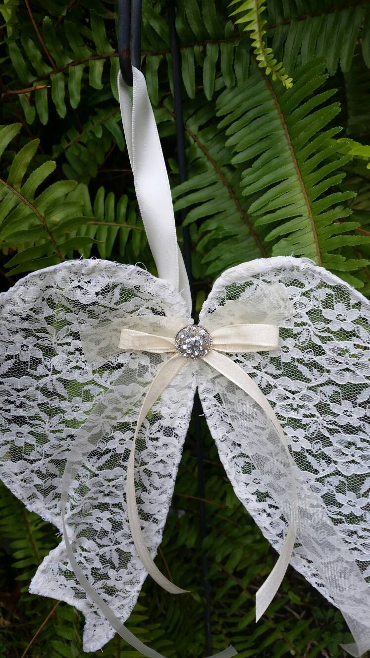 Lace and ribbon angel wings