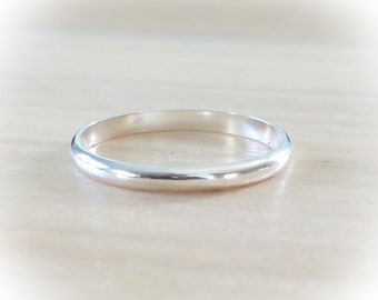 Sterling Silver Ring, CLASSIC Sterling Silver Ring, Smooth Silver Ring, Minimalist Ring, Stackable Ring, Etsy Gifts, Boho Jewelry, Dainty