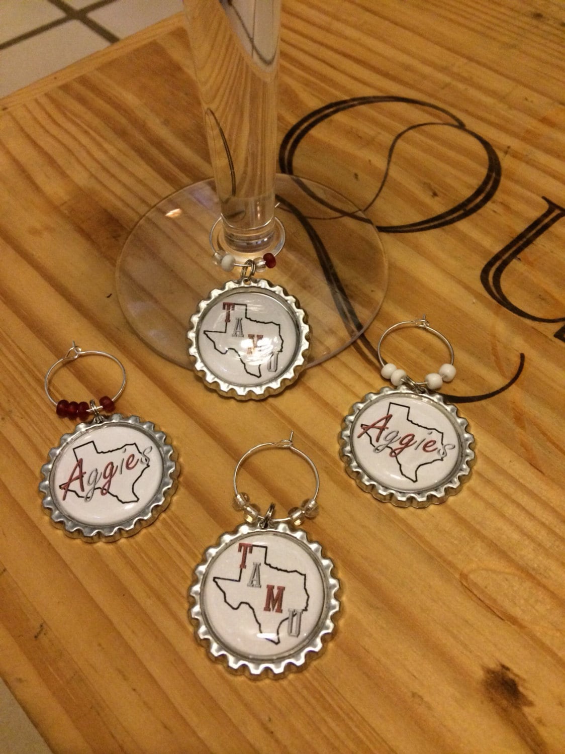 Texas A&M Aggies Wine Glass Charms