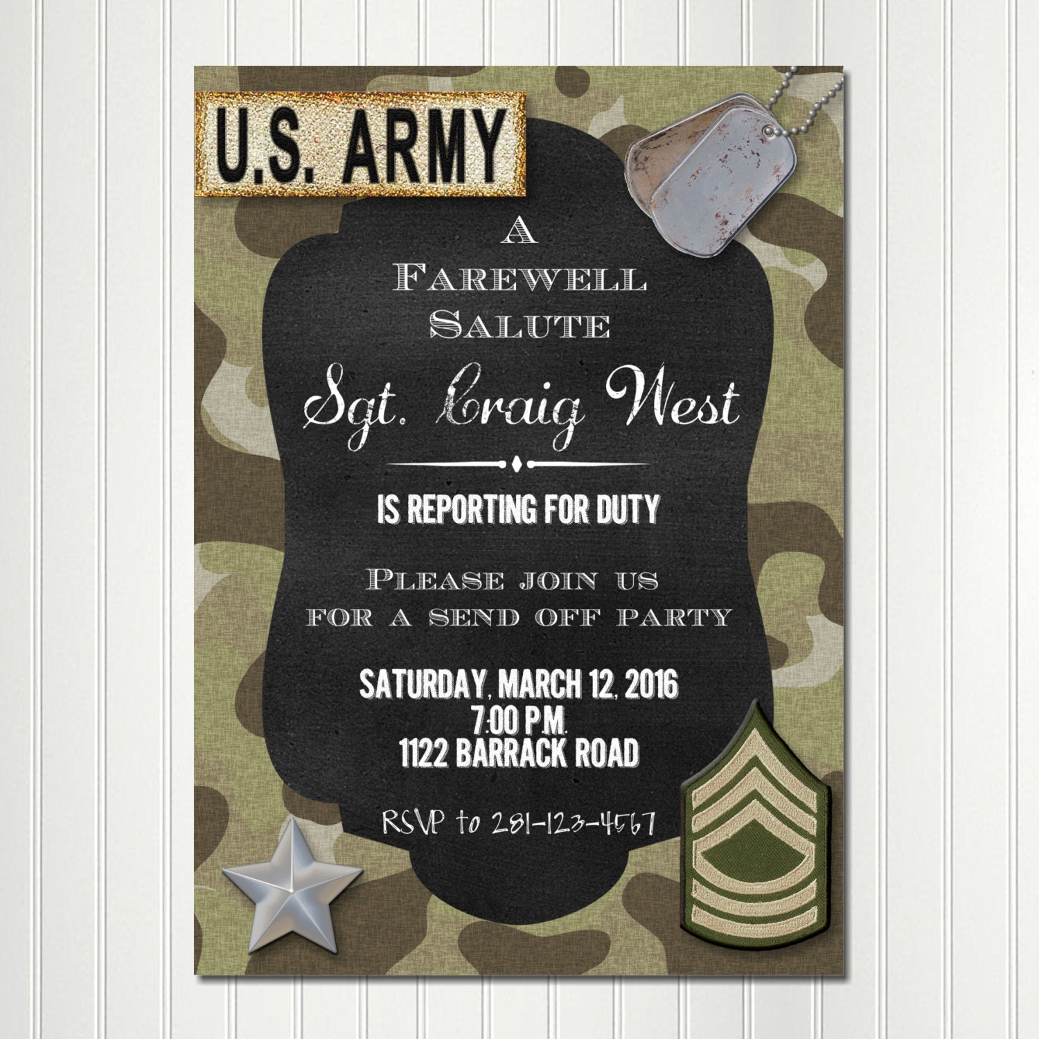 Going Away Party Invitations Military 9