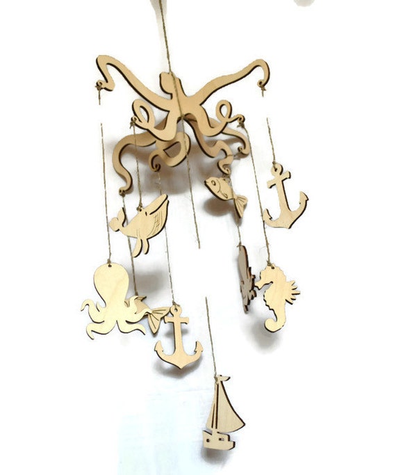 Wooden baby mobile wood Nursery mobile Baby crib by BestMaria