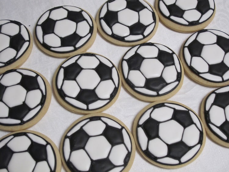 Soccer Ball Cookies Sports Theme Decorated Sugar by MartaIngros