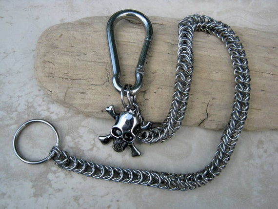 SALE Stainless Steel Skull Wallet Chain Chain mail Wallet