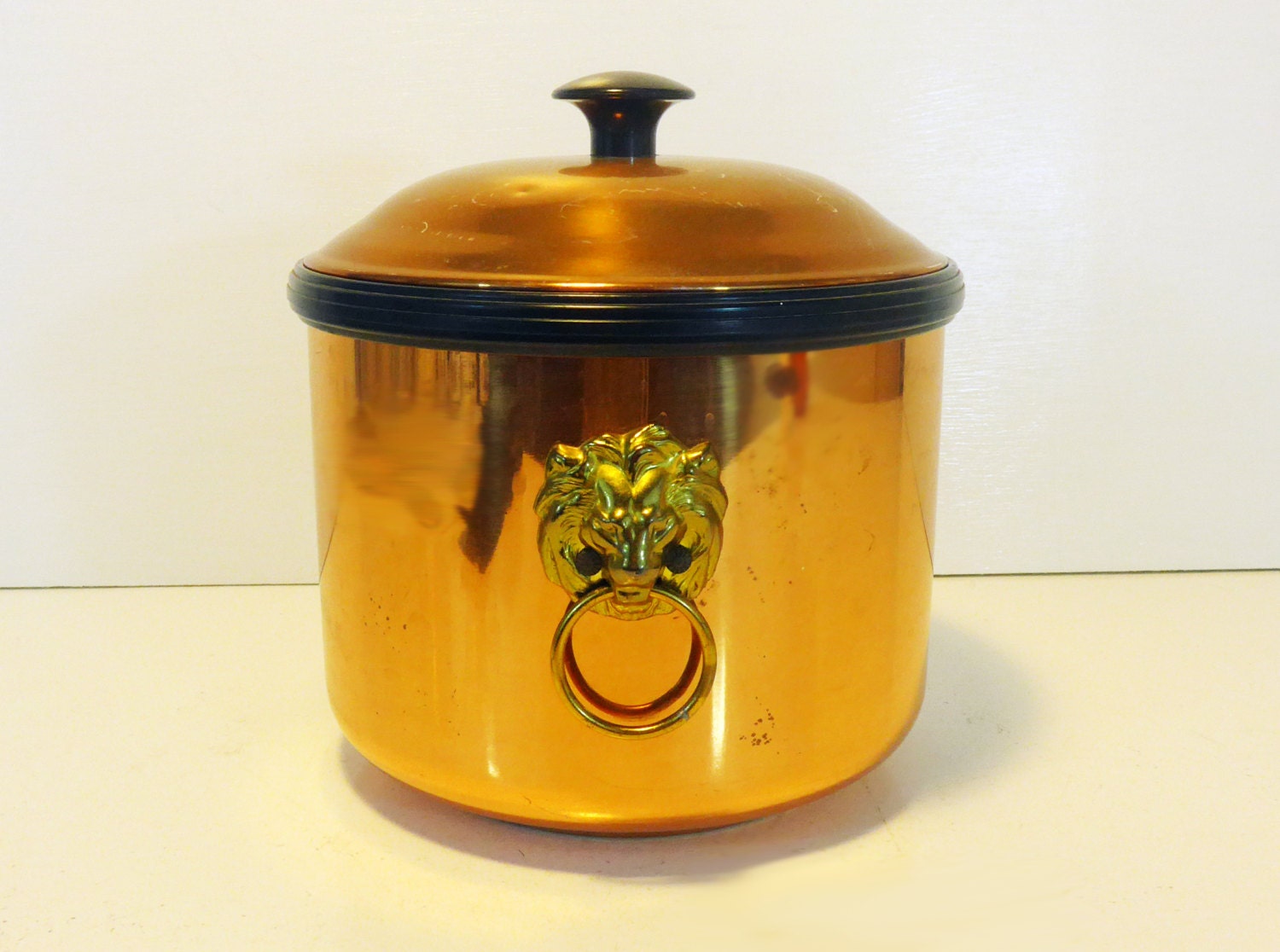Ice Bucket Vintage Copper Ice Bucket with Top/Lid Retro Coppercraft