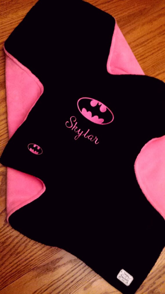 BATMAN BaBY BLANKeT for GiRLS EMBRoiDERED by DesignsbySugarbear