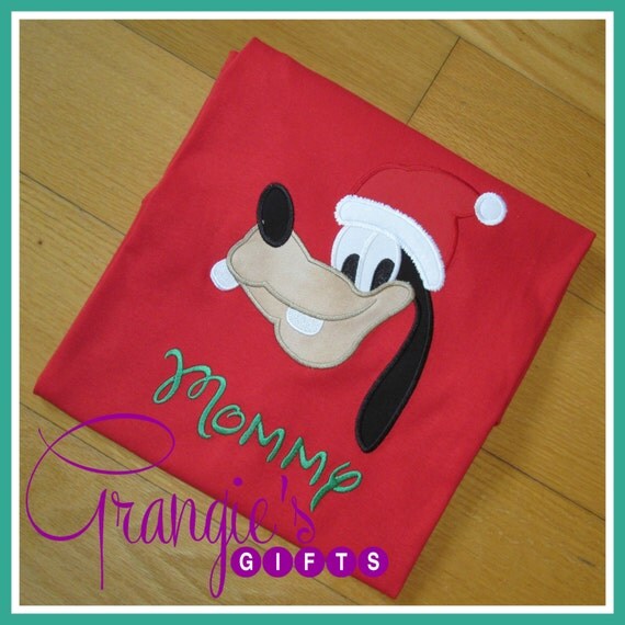 christmas goofy santa hat appliqued shirt customized and christmas goofy santa hat appliqued shirt customized and