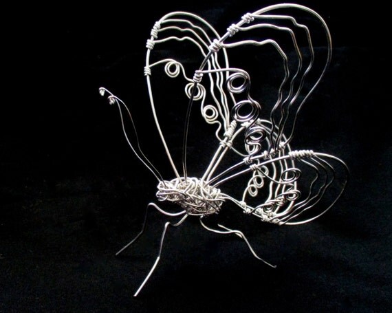 wire butterfly sculpture 6in.x6in.x6in. butterfly