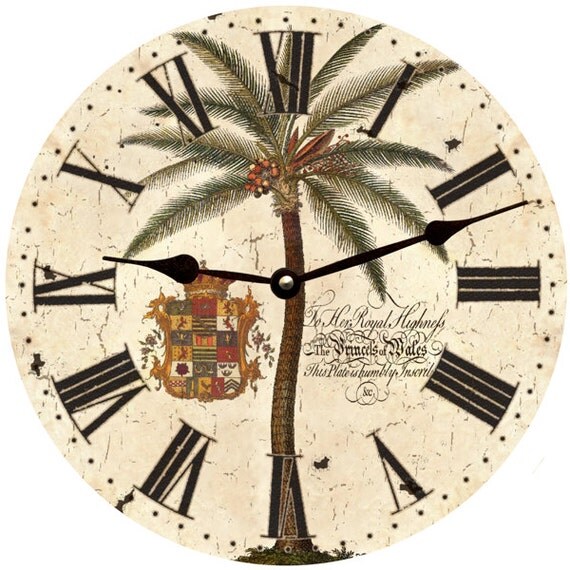 Rustic Palm Tree Clock
